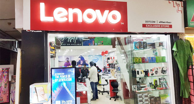 Lenovo Exclusive Showroom in Marina Mall, Chennai, India