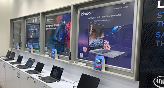 Lenovo Exclusive Showroom in Marina Mall, Chennai, India