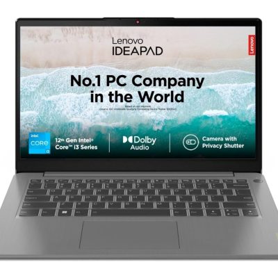 Lenovo IdeaPad 3, 82RJ00FUIN, Intel Core i3-1215U, 12th Gen, 8GB RAM, 512GB SSD, FHD, 14″/35.5cm, Windows 11, MSOffice 2021, Arctic Grey, 1 Year Warranty, Thin& Light Laptop