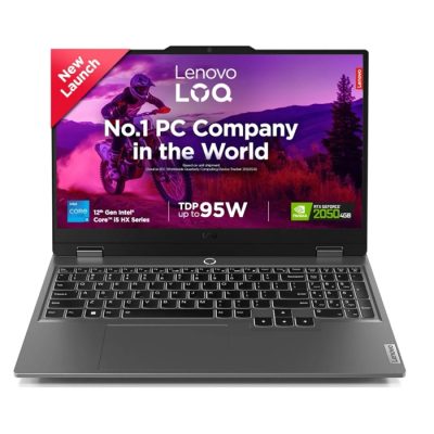 Lenovo LOQ (83LK00AMIN) Laptop (Intel® Core™ i5-12450HX / NVIDIA® GeForce RTX™ 2050 4GB GDDR6, Boost Clock 1575MHz, TGP 65W / 1x 12GB SO-DIMM DDR5-4800 / 1TB SSD M.2 2242 PCIe® 4.0×4 NVMe®/ 15.6″ FHD / W11 Home / Off2024)
