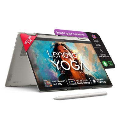 Lenovo Yoga 7 (83JR001EIN) Laptop (AMD Ryzen™ AI 7 350 / 1TB SSD M.2 2242 PCIe® 4.0×4 NVMe / 14″ WUXGA (1920×1200) OLED 600nits (peak) / Windows® 11 Home / Office Home 2024)