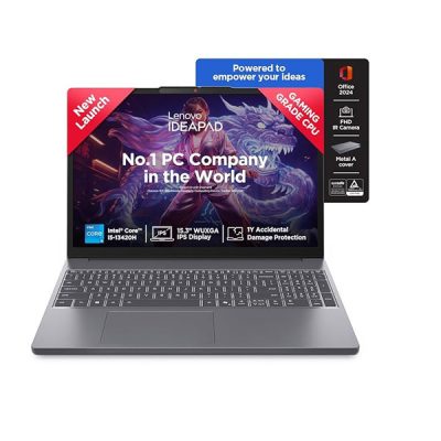 Lenovo Slim 3 (83K100HSIN) Laptop (Intel® Core i5-13420H / 16GB 8GB Soldered DDR5-4800 + 8GB SO-DIMM DDR5-4800 / 1TB SSD M.2 2242 PCIe® 4.0×4 NVMe / Windows® 11 Home / Office Home 2024)
