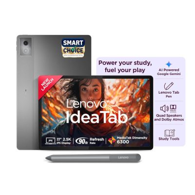 Lenovo Idea Tab ZAFM0708IN Tablet (MediaTek Dimensity 6300 Processor / Connectivity 5G +Wi-Fi / 8GB RAM / 256GB Expandable up to 2TB / 11″ Screen Size)