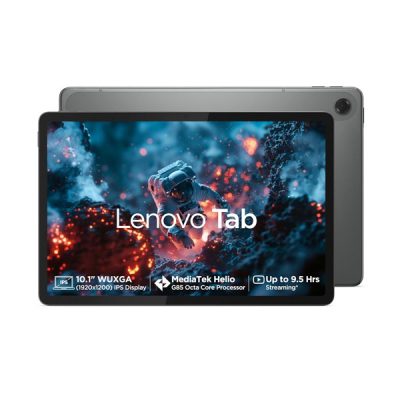 Lenovo ZAEJ0041IN Tablet (MediaTek Helio G85; Octa-Core / Connectivity 4G calling + WiFi / 4GB RAM / 64GB  Expandable upto 1 TB / 10.1 inch / 8MP primary camera , 2MP secondary camera / 5100mAh Battery / Operating system – Android 14)